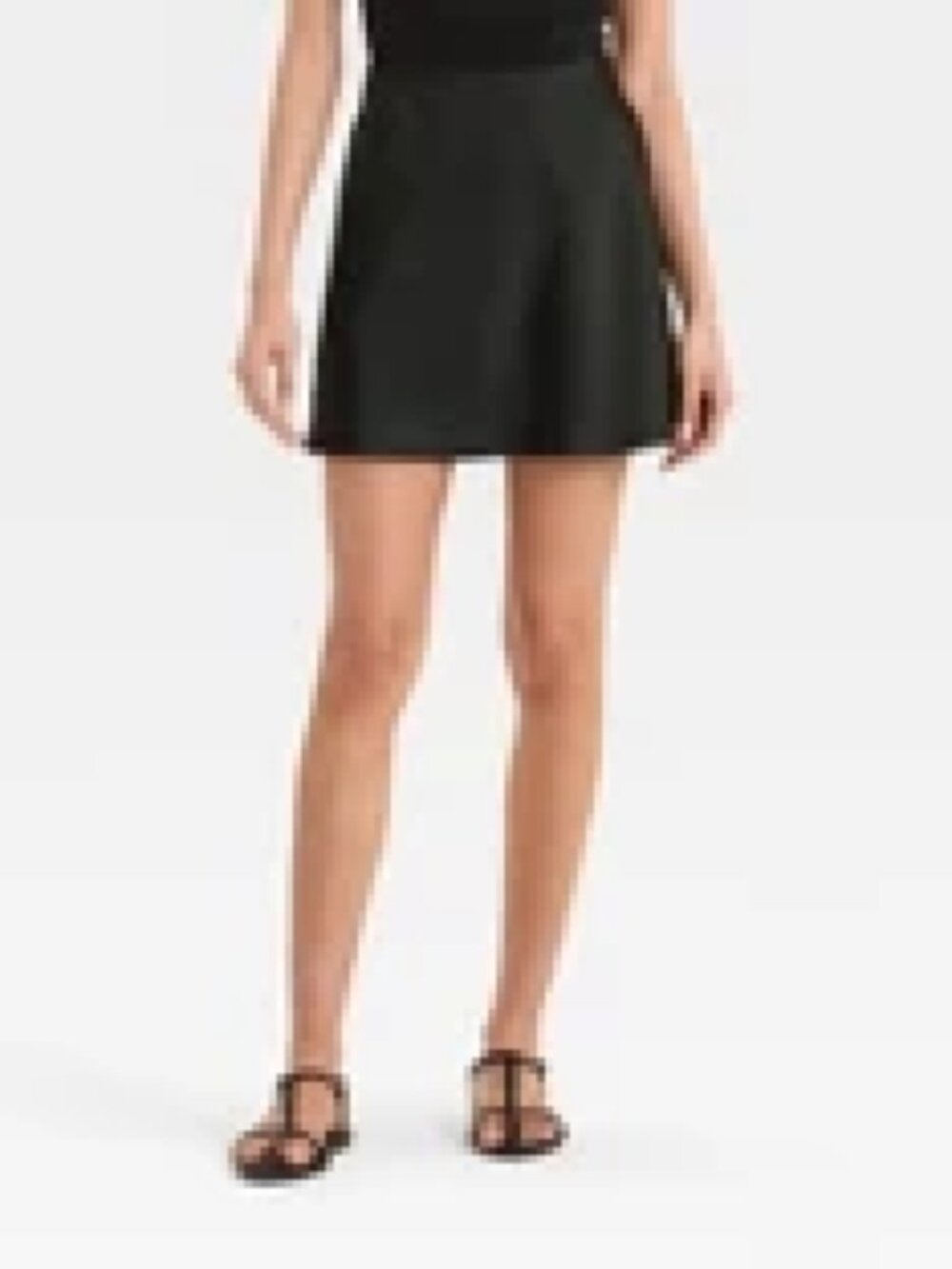 A New Day Black Satin Mini A-Line Skirt XL, New Without Tags